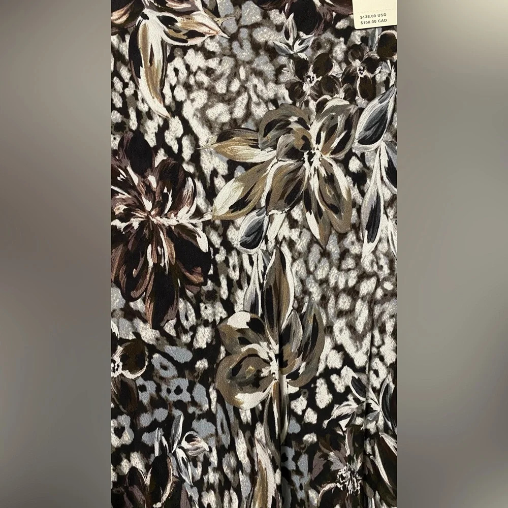 NWT Dolan (Anthropologie) Moira Bias MIDI Dress Brown Motif Size Small - Picture 10 of 11